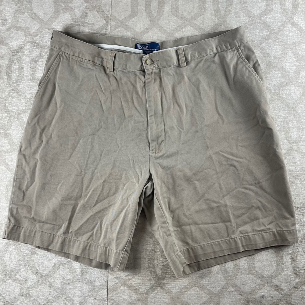 Polo Ralph Lauren Prospect Shorts Mens 40 Tan Khaki Excellent Chino Cotton 9in